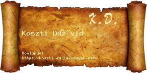 Koszti Dávid névjegykártya
